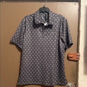 Panhandle Men’s  Black and Gray Patterned Polo Shirt